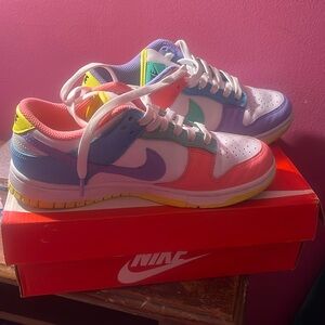 Size 7 Nike Easter candy dunks worn once